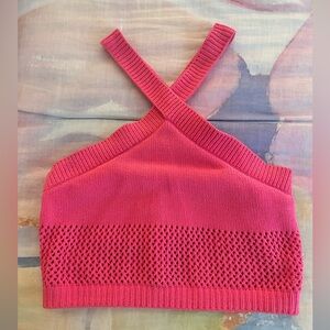 Zara Hot pink cross top